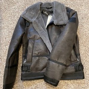Vegan Leather Bomber Jacket